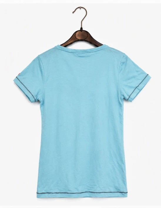 Camiseta azul turquesa estampada talla 10-12 años – estilo verano – photo 3